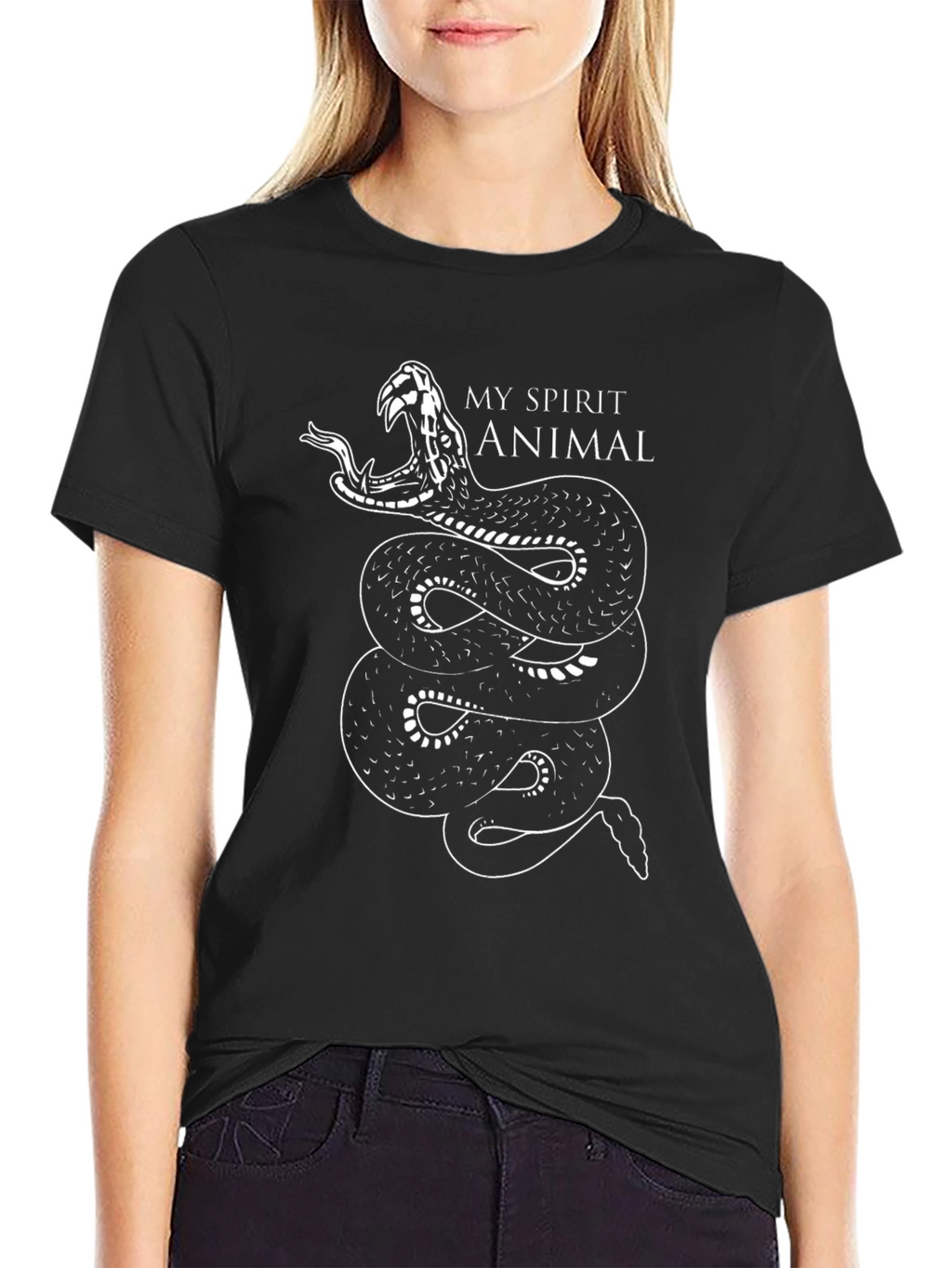 Mens Black Snake Spirit Animal T-Shirt