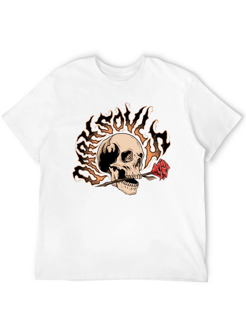 Skull & Rose Graphic Tee - Edgy Style