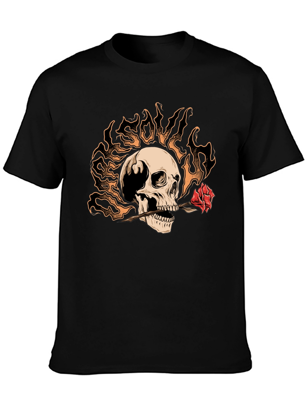 Skull & Rose Graphic Tee - Edgy Style