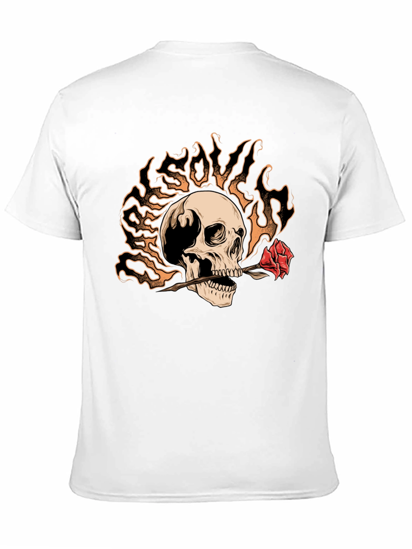 Skull & Rose Graphic Tee - Edgy Style