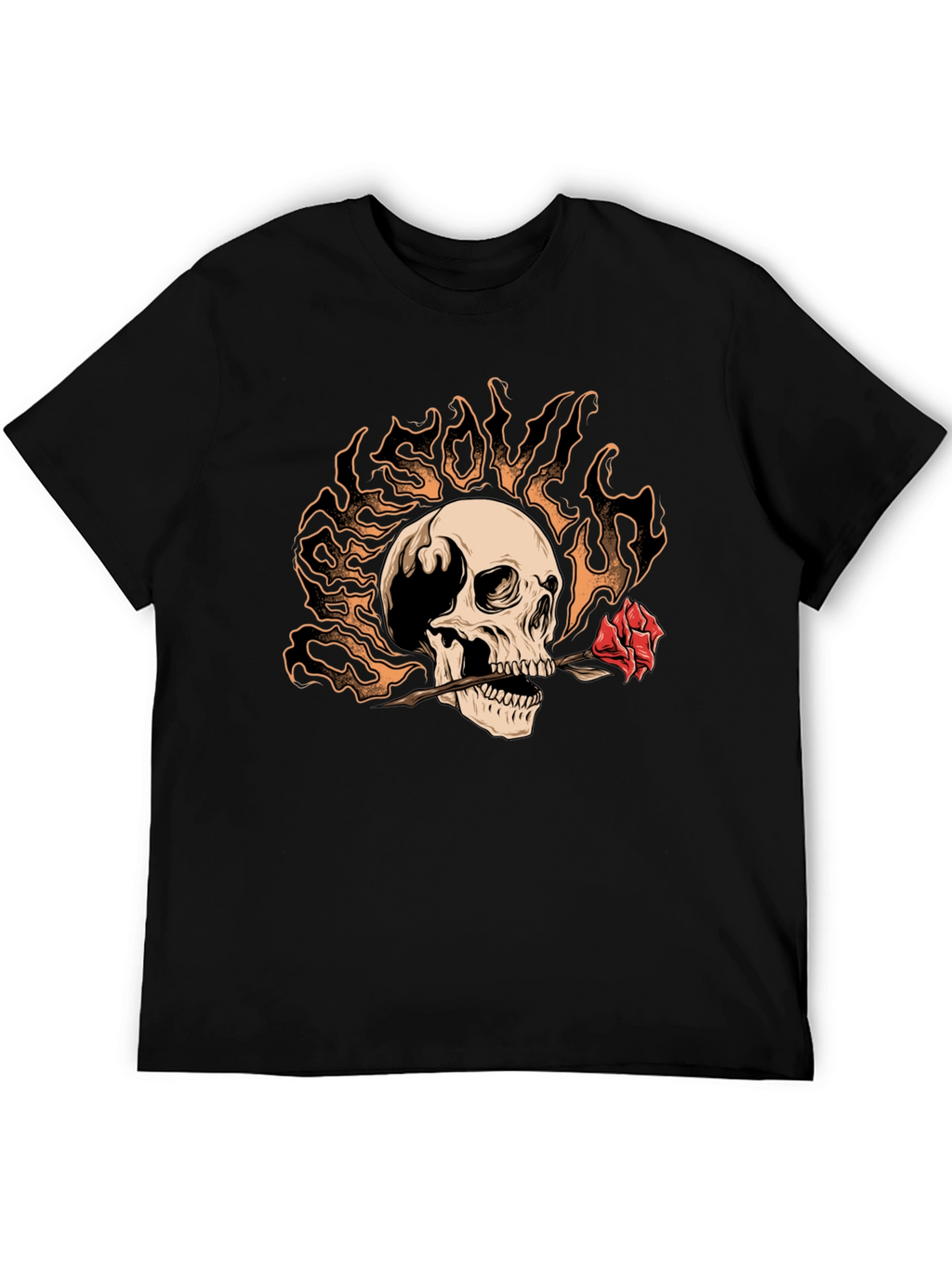 Skull & Rose Graphic Tee - Edgy Style