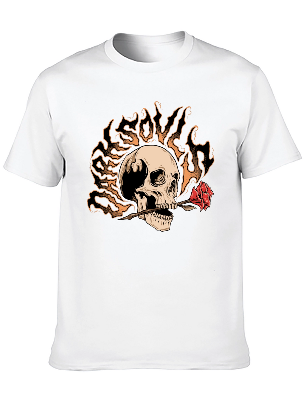 Skull & Rose Graphic Tee - Edgy Style