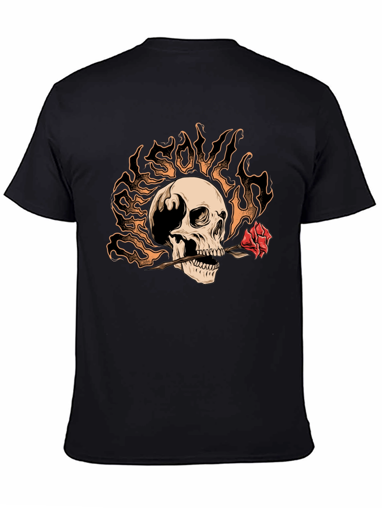 Skull & Rose Graphic Tee - Edgy Style