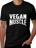 Vegan Muscle T-Shirt - Black Graphic Tee