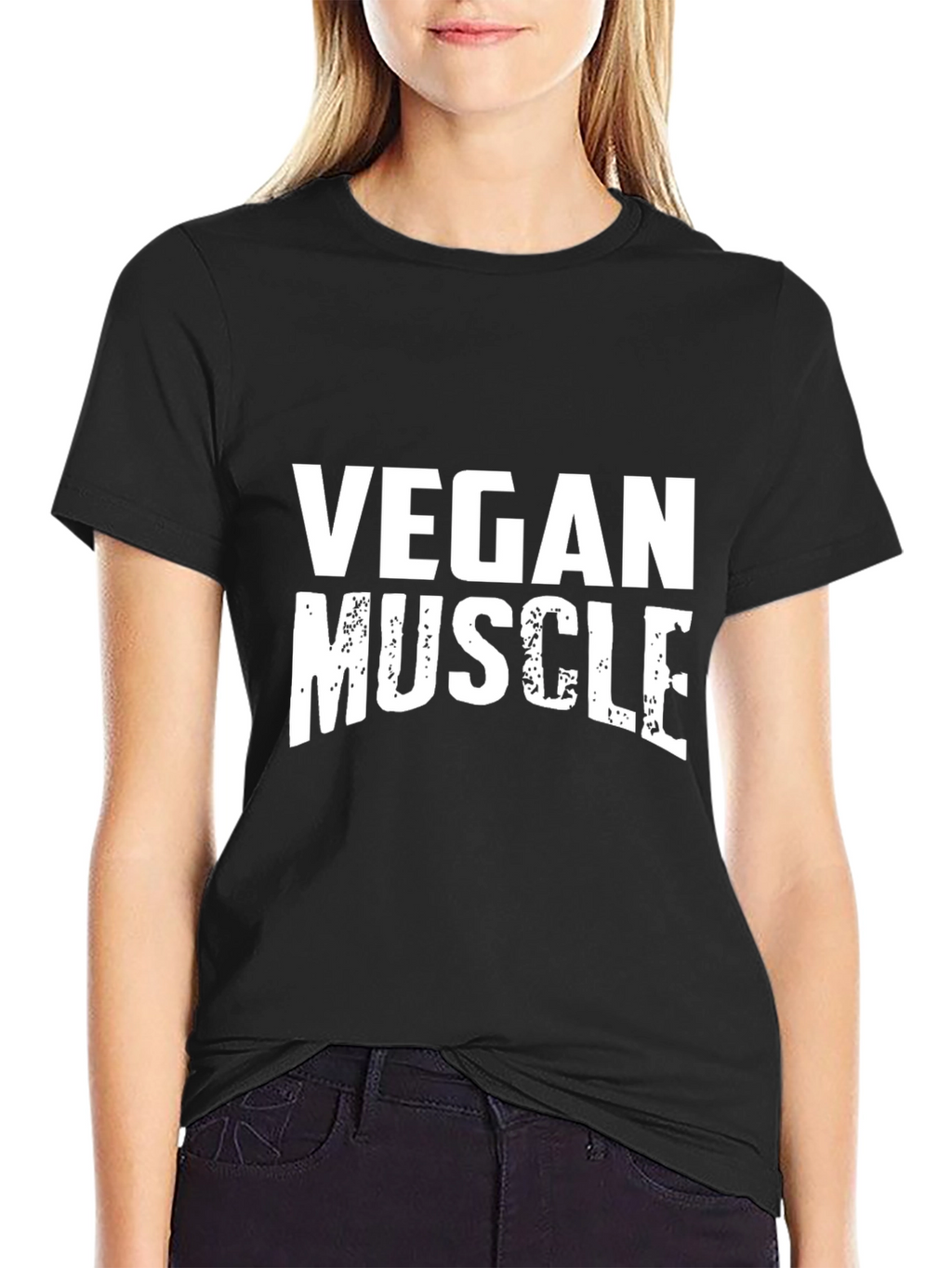 Vegan Muscle T-Shirt - Black Graphic Tee