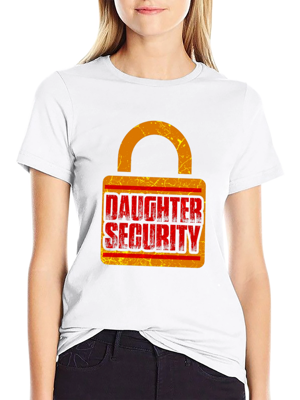 Daughter Security Lock Graphic Tee - Protective Dad Gift