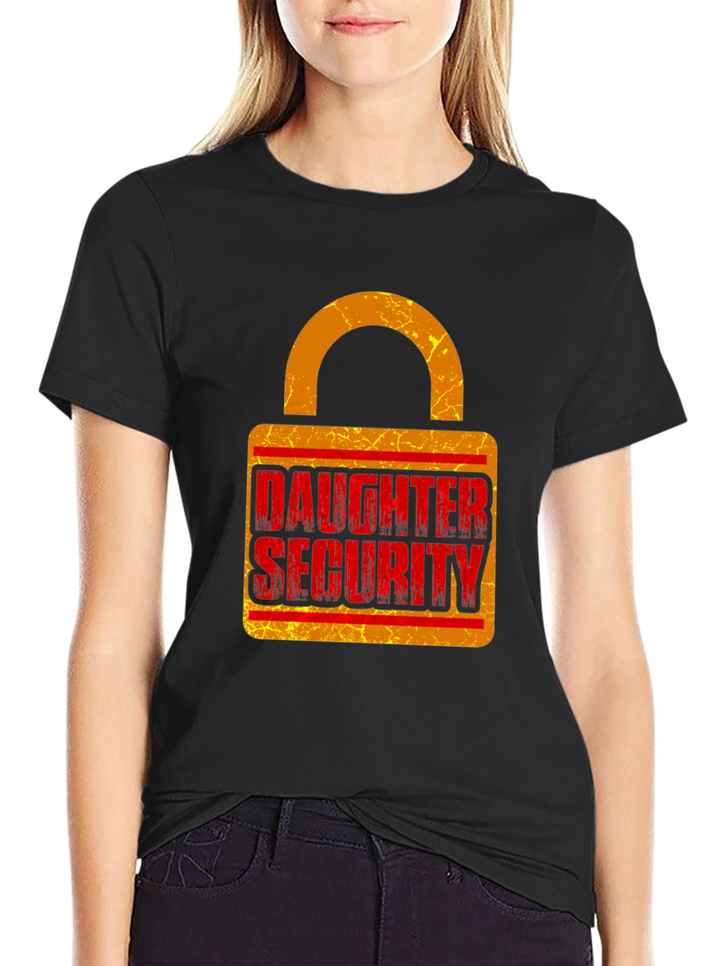 Daughter Security Lock Graphic Tee - Protective Dad Gift