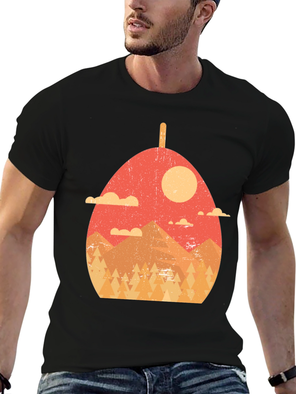Retro Mountainscape Graphic Tee - Nature Lovers Shirt