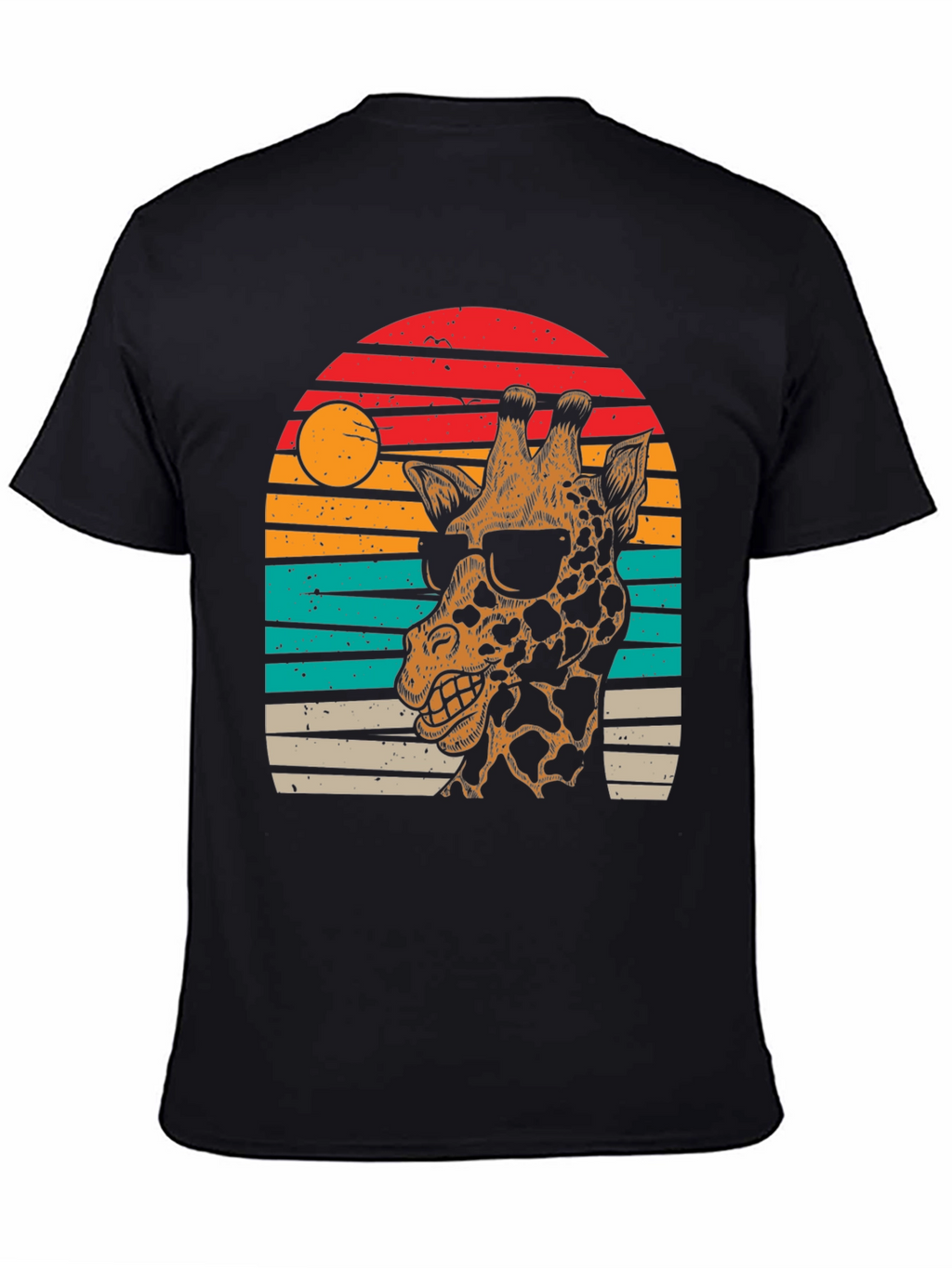 Cool Giraffe Sunset Graphic Tee
