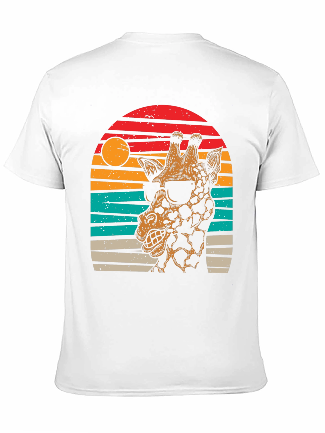 Cool Giraffe Sunset Graphic Tee