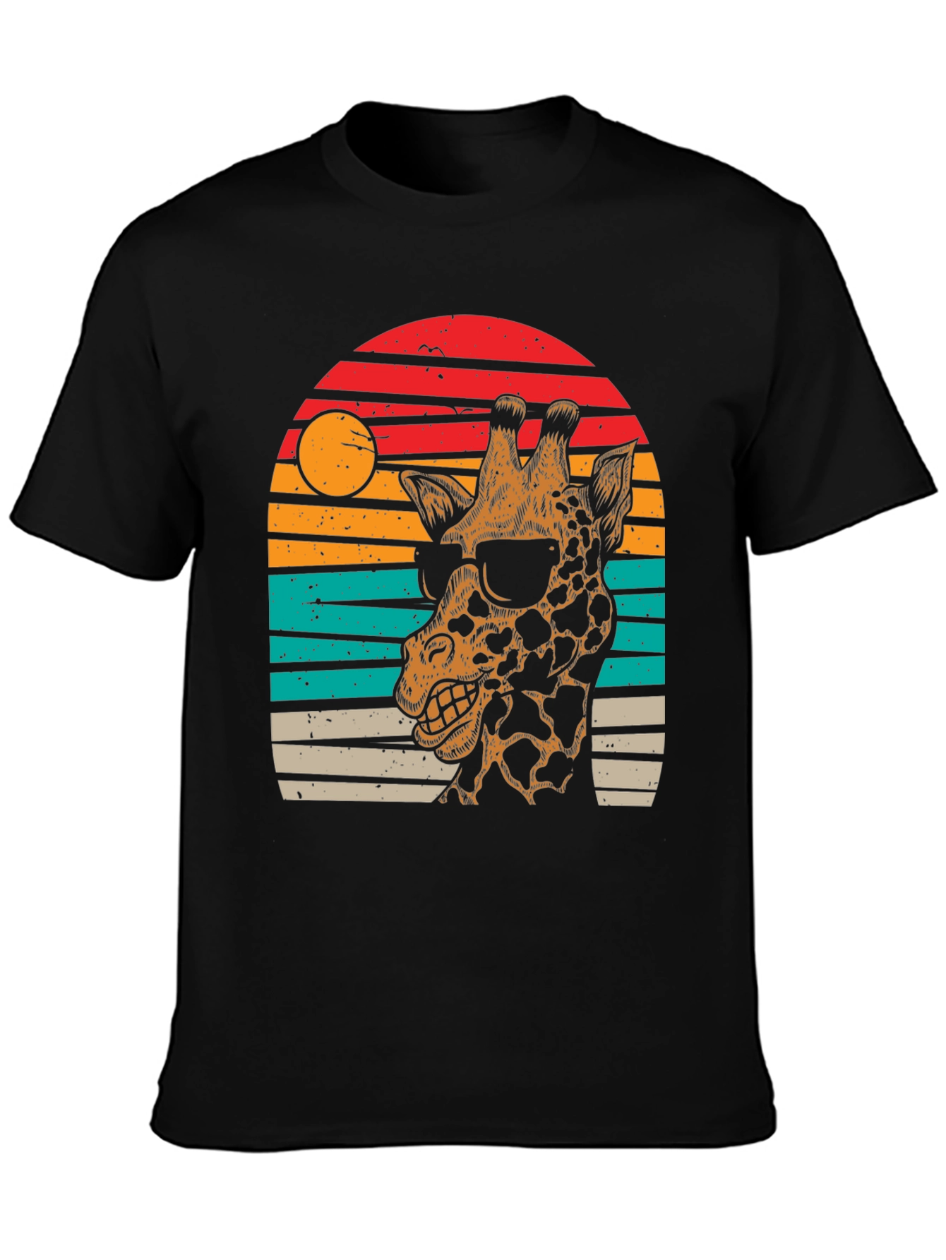 Cool Giraffe Sunset Graphic Tee