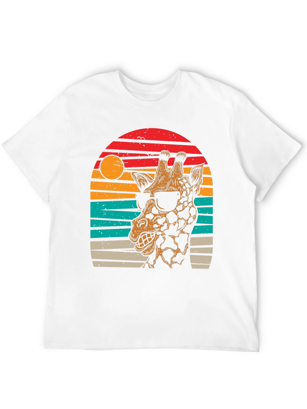 Cool Giraffe Sunset Graphic Tee