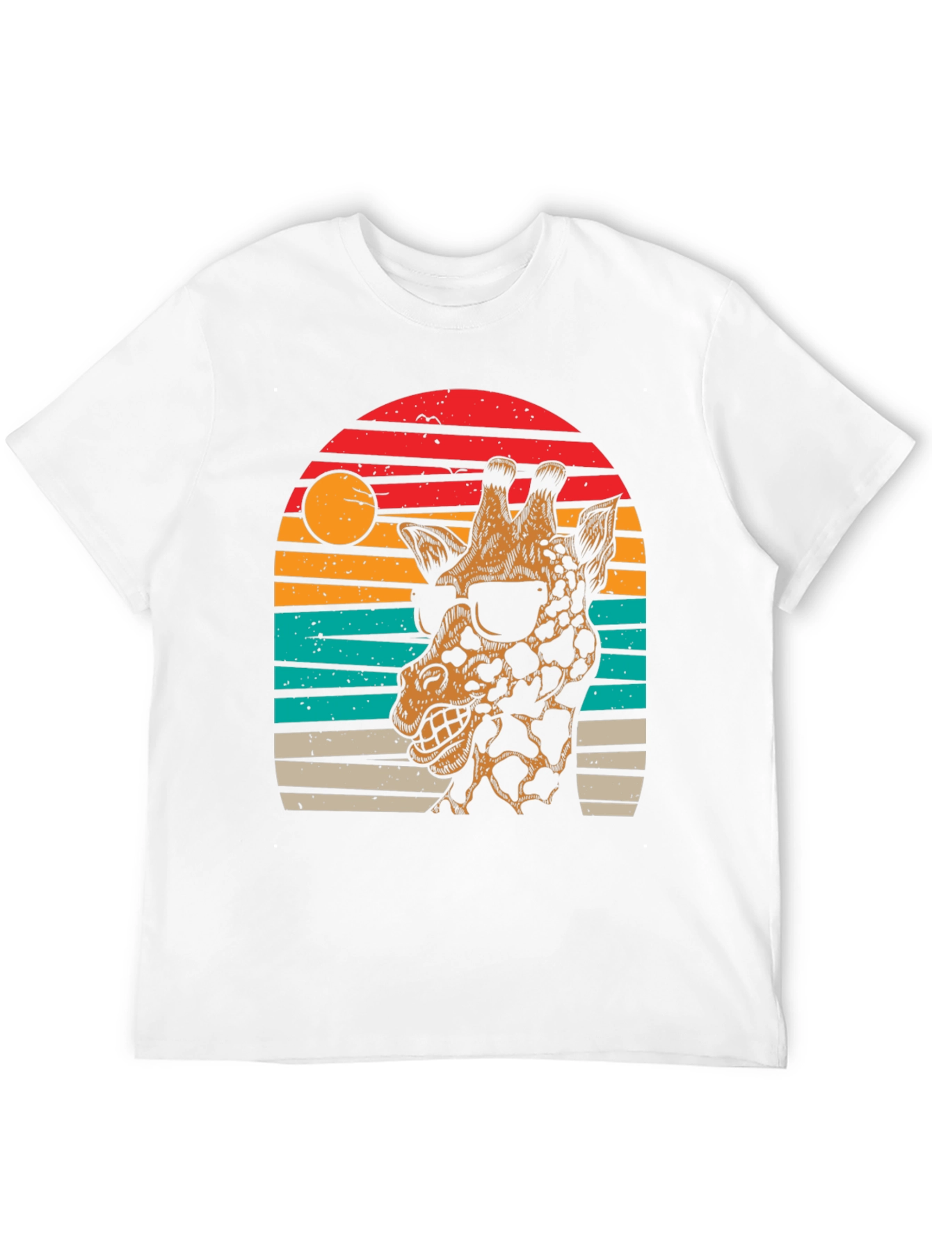 Cool Giraffe Sunset Graphic Tee