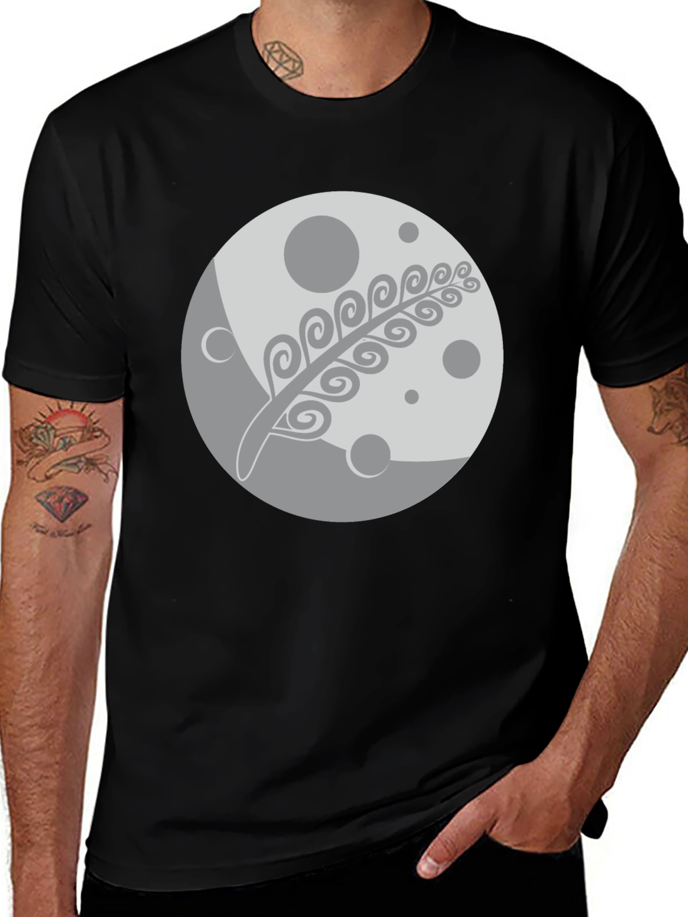 Moon & Fern Graphic Black T-Shirt