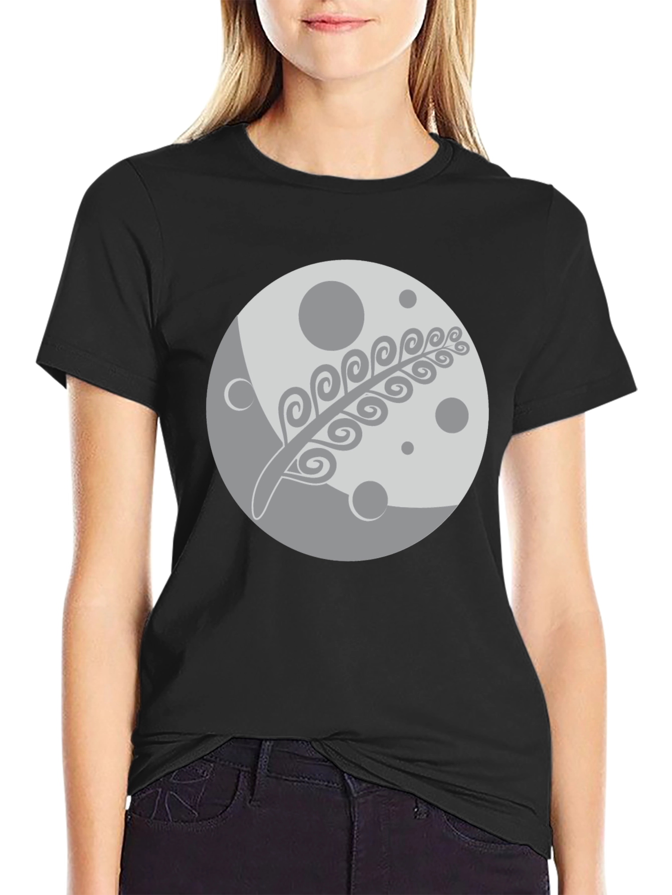 Moon & Fern Graphic Black T-Shirt