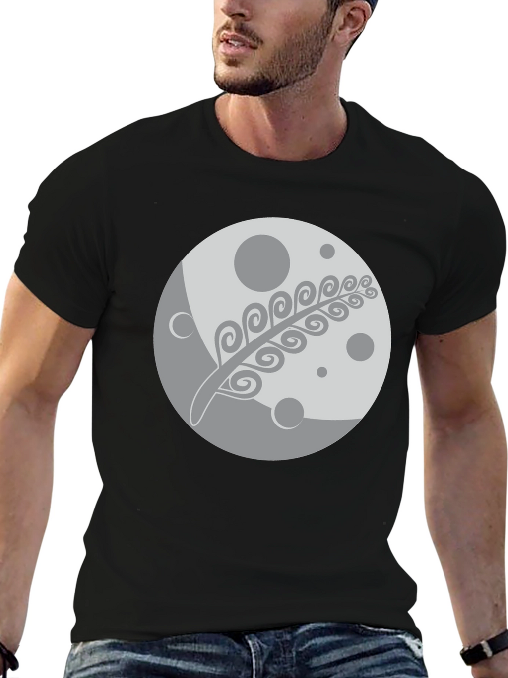 Moon & Fern Graphic Black T-Shirt