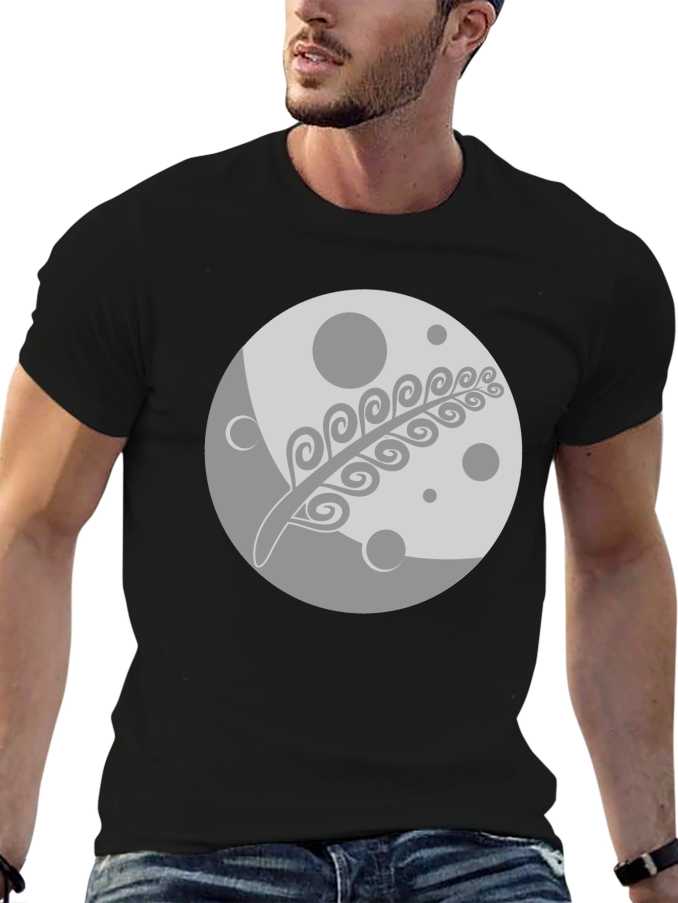 Moon & Fern Graphic Black T-Shirt