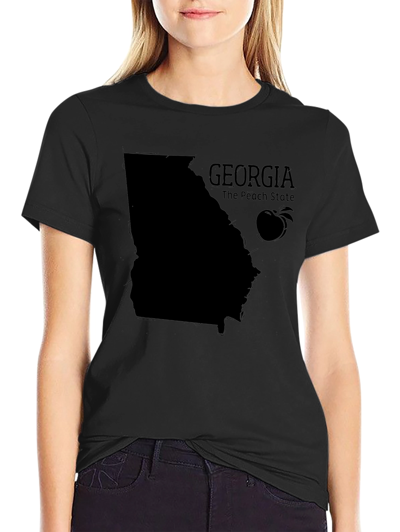 Georgia Peach State Black T-Shirt