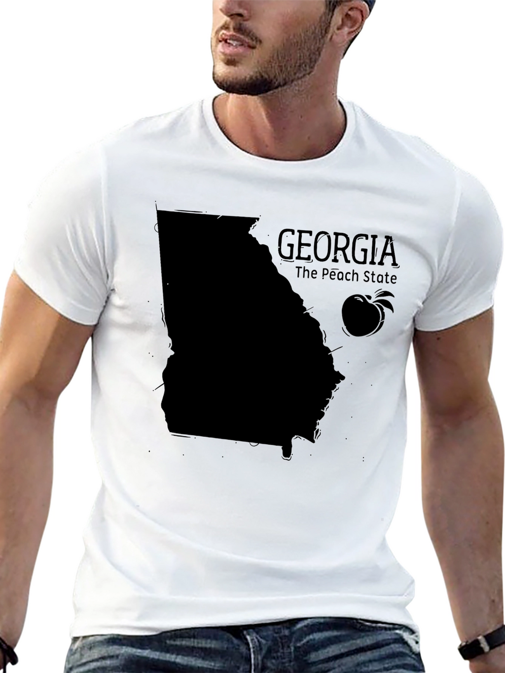 Georgia Peach State Black T-Shirt