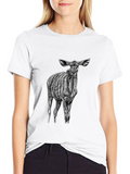 Black T-Shirt with Kudu Antelope Design