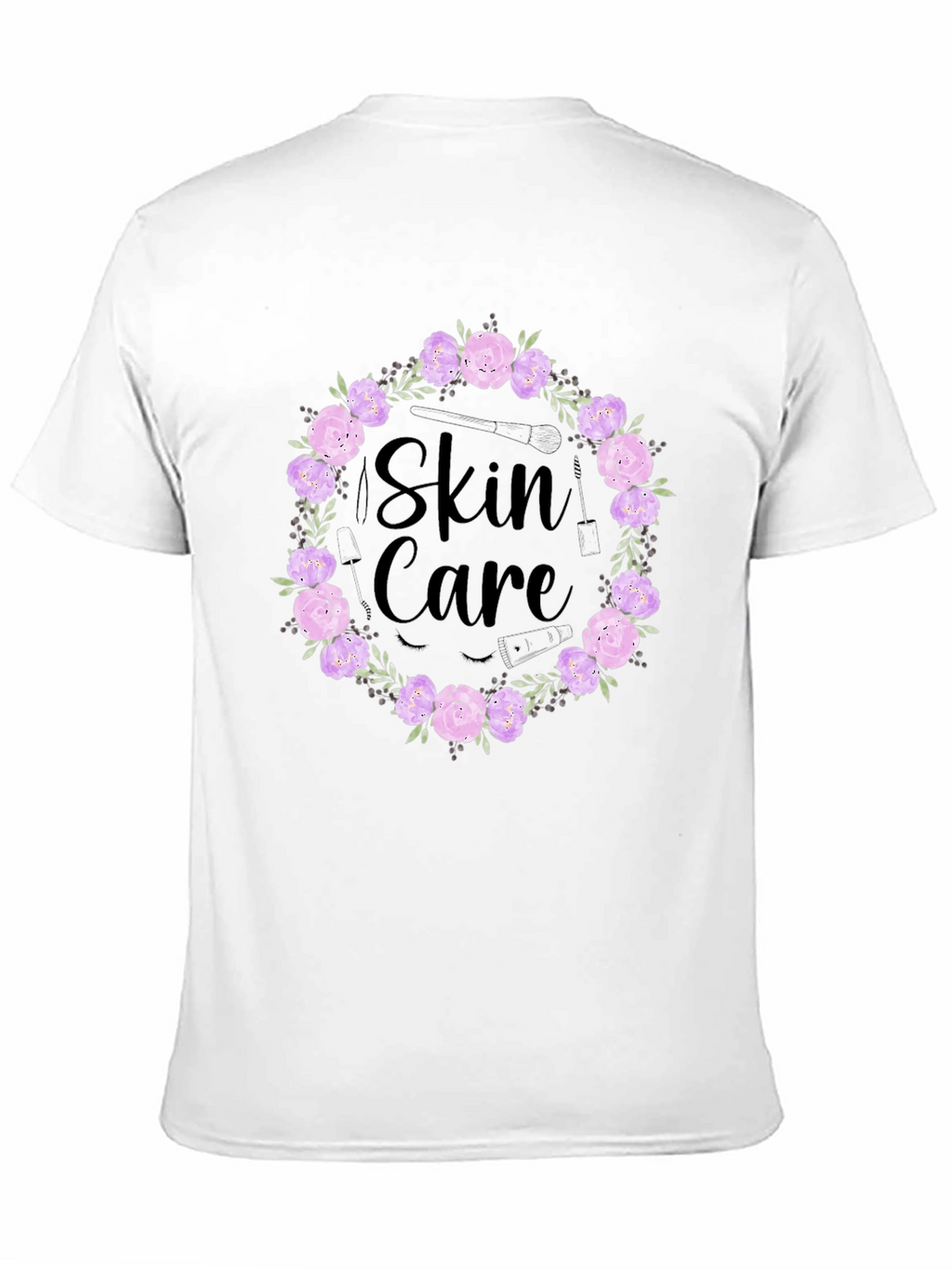 Skin Care Floral Wreath Graphic T-Shirt