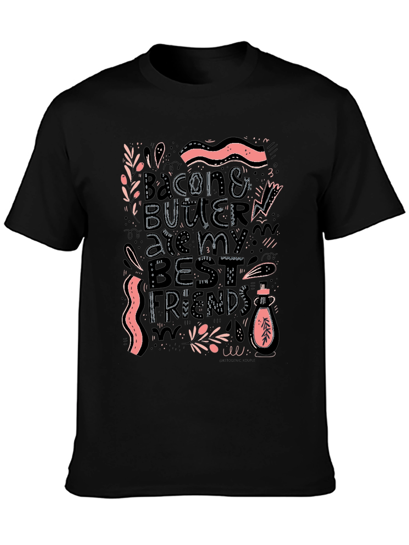 Bacon & Butter Best Friends Black Graphic Tee