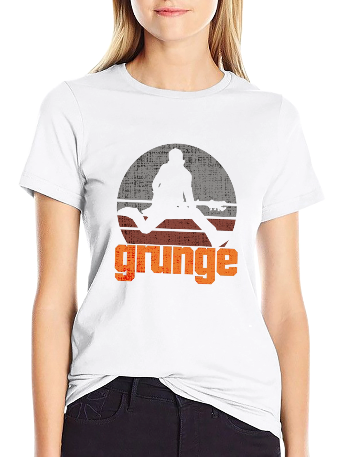 Grunge Guitarist Graphic T-Shirt - Retro Rock Style