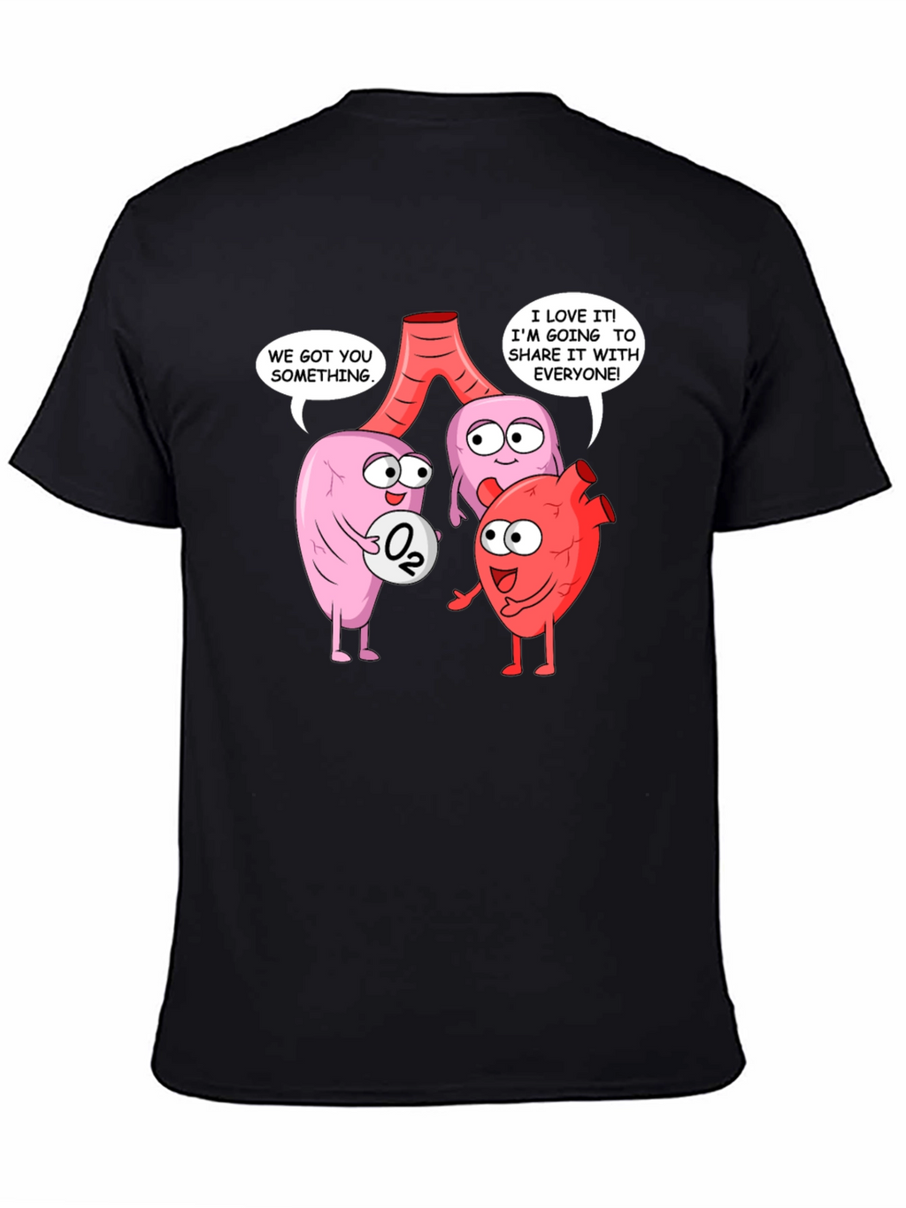 Funny Anatomy T-Shirt - Heart Lungs & Oxygen