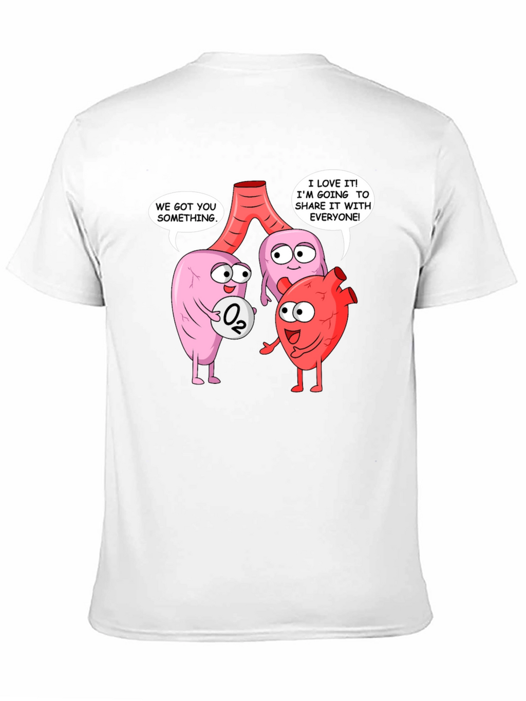 Funny Anatomy T-Shirt - Heart Lungs & Oxygen