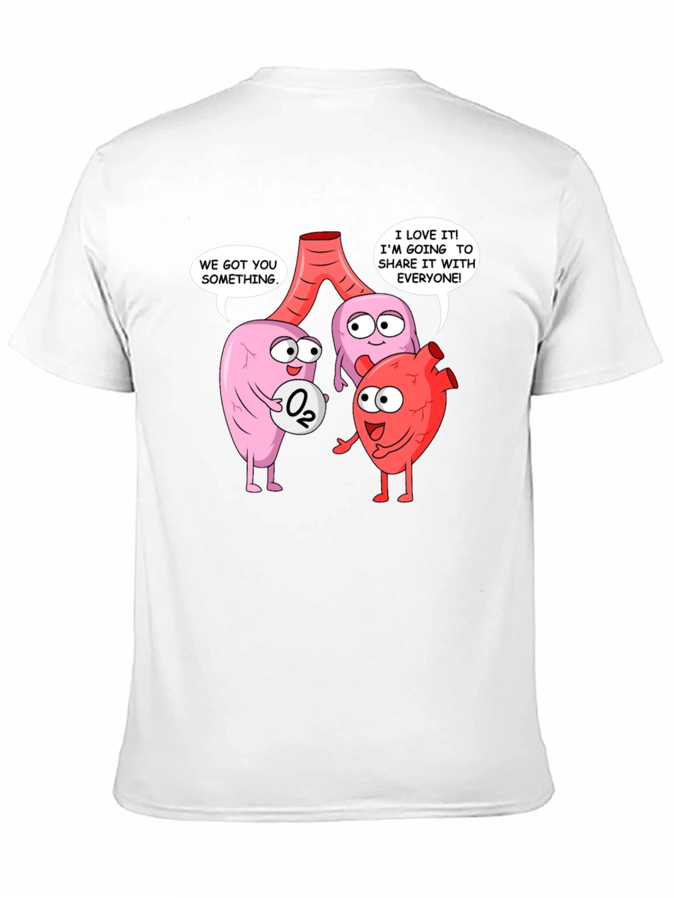 Funny Anatomy T-Shirt - Heart Lungs & Oxygen