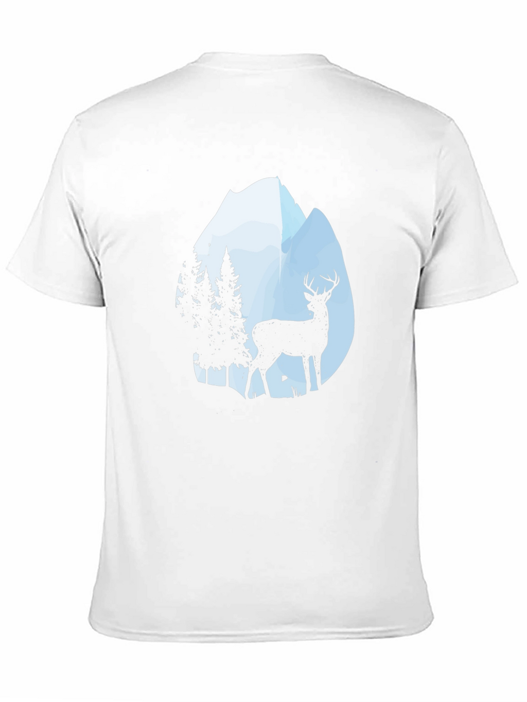 Nature Deer Mountain Black T-Shirt