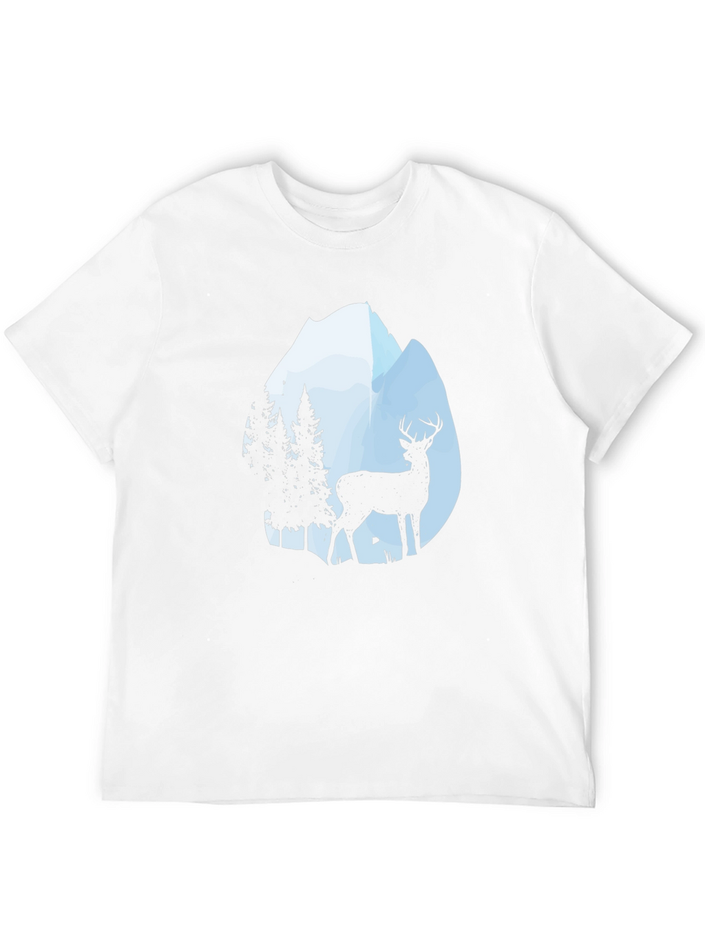 Nature Deer Mountain Black T-Shirt