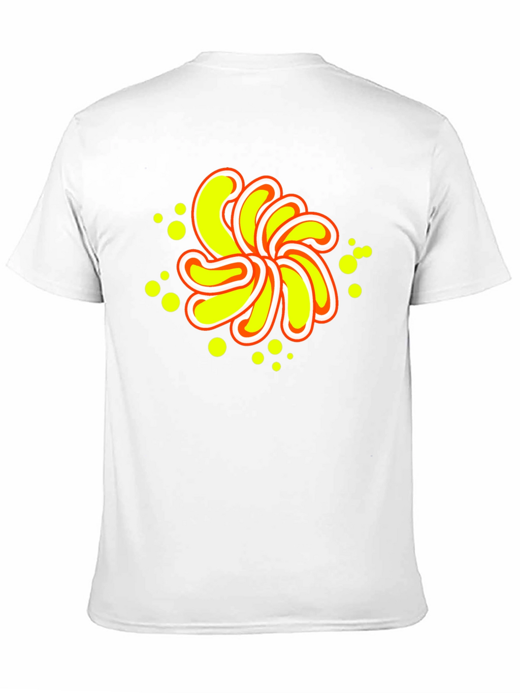 Abstract Yellow Flower Graphic Black T-Shirt