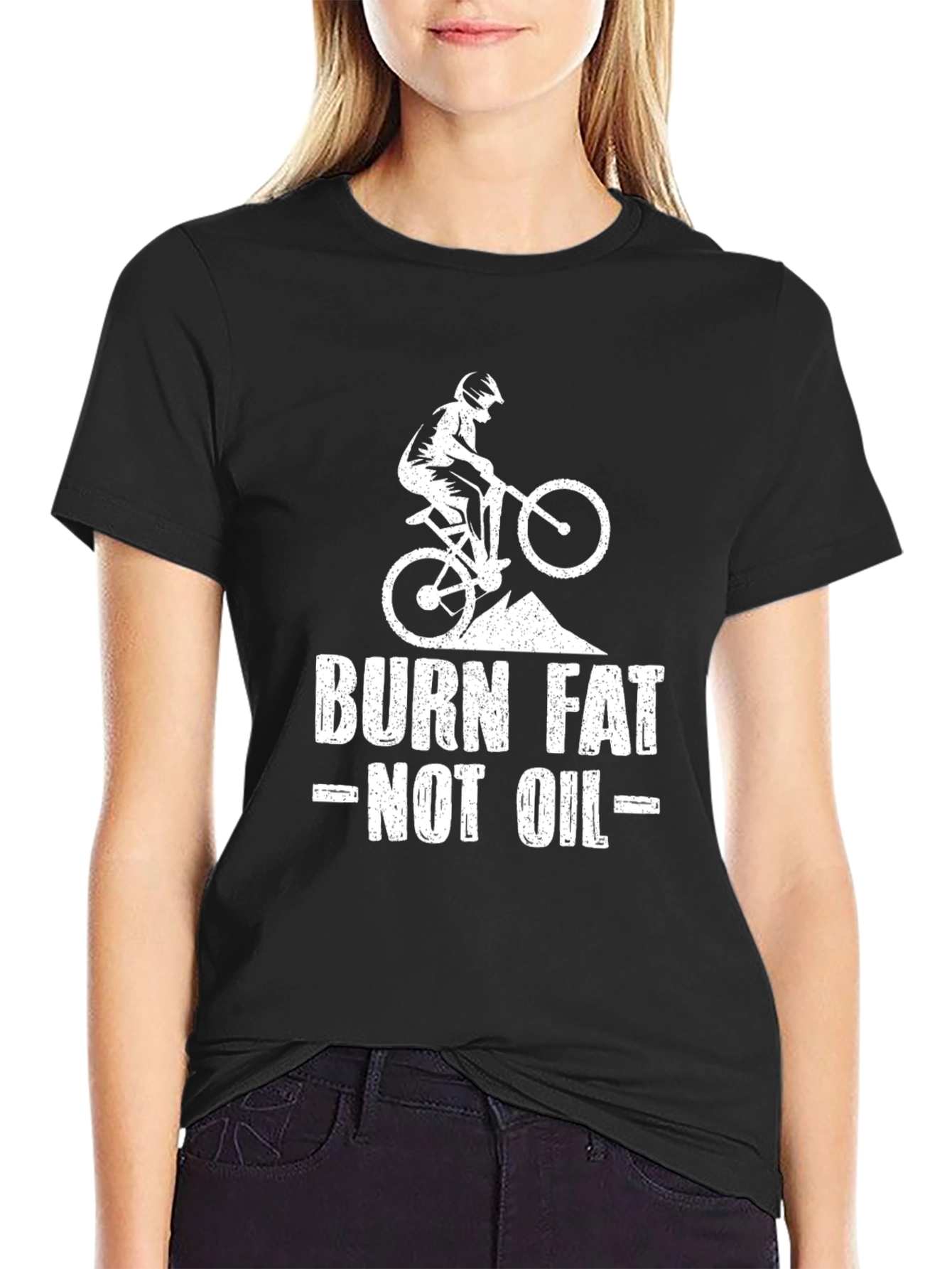 Burn Fat Not Oil T-Shirt - Mountain Biking Tee