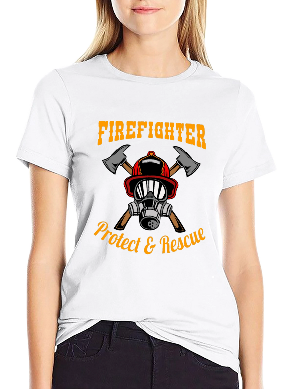 Firefighter Protect & Rescue Graphic Tee