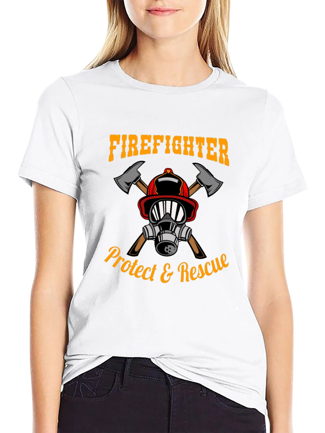 Firefighter Protect & Rescue Graphic Tee