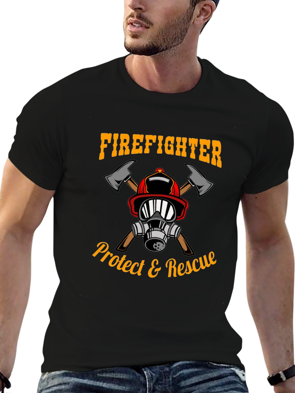Firefighter Protect & Rescue Graphic Tee