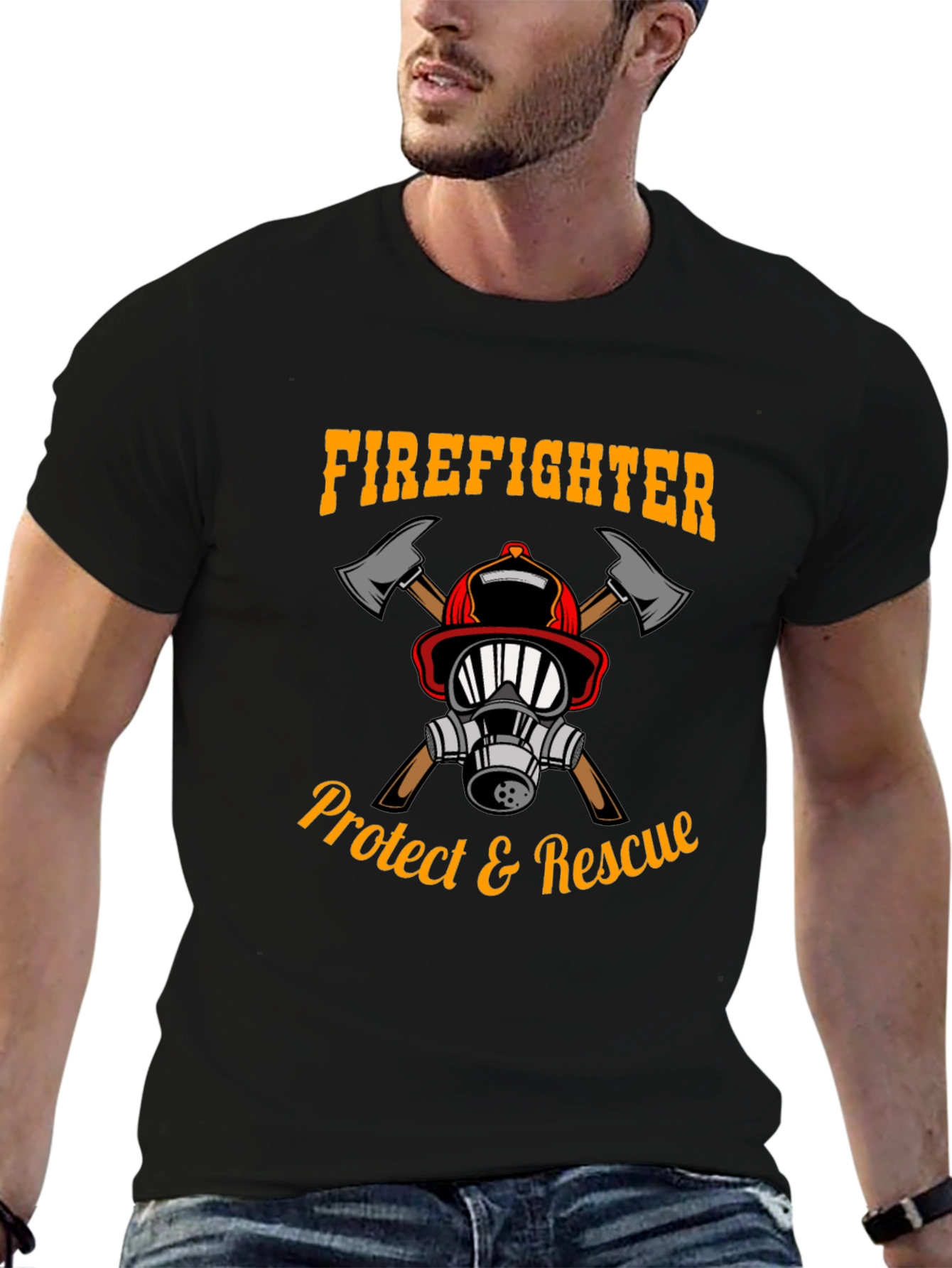 Firefighter Protect & Rescue Graphic Tee
