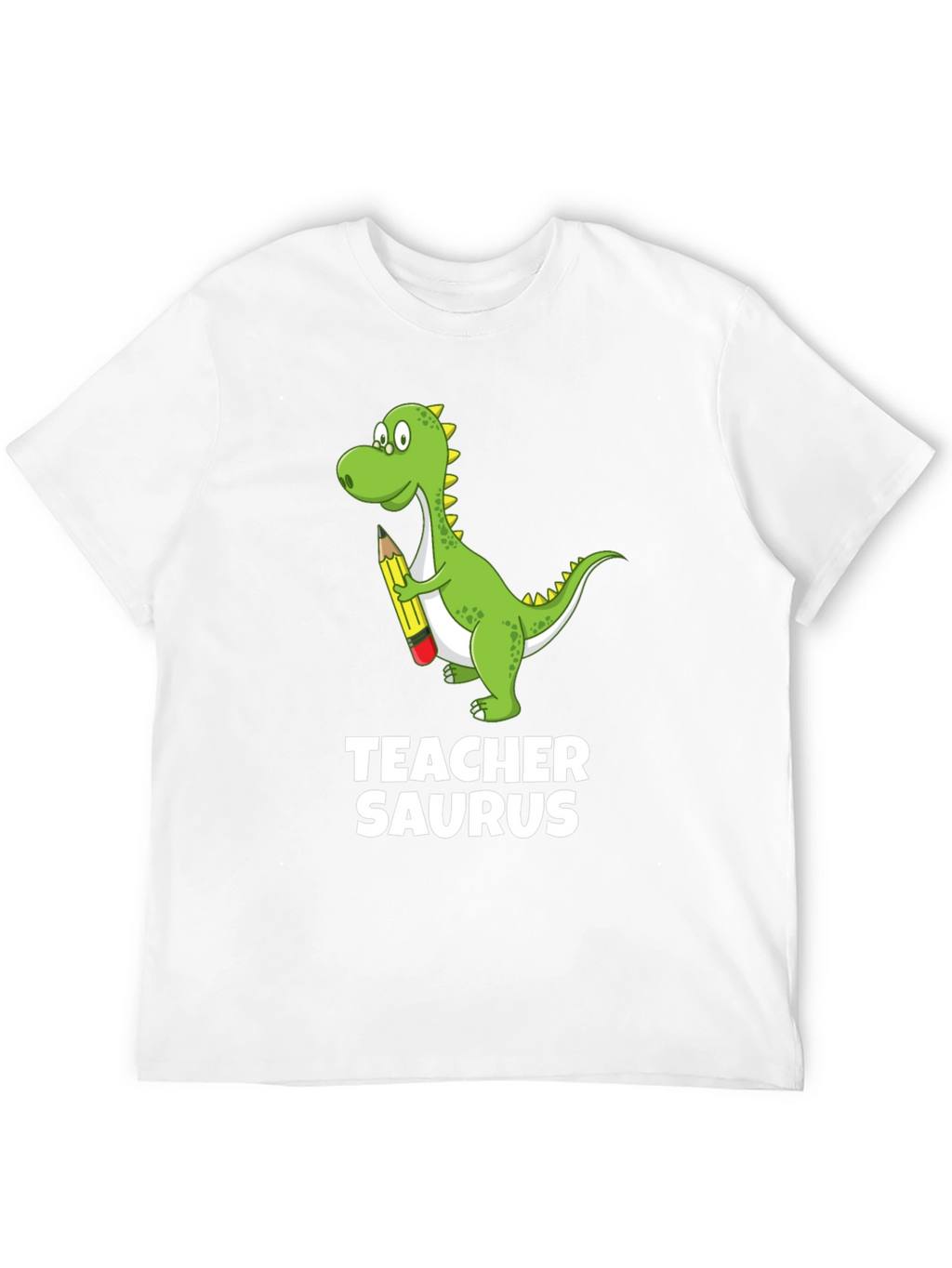 Teacher Saurus Dinosaur Graphic T-Shirt - Black