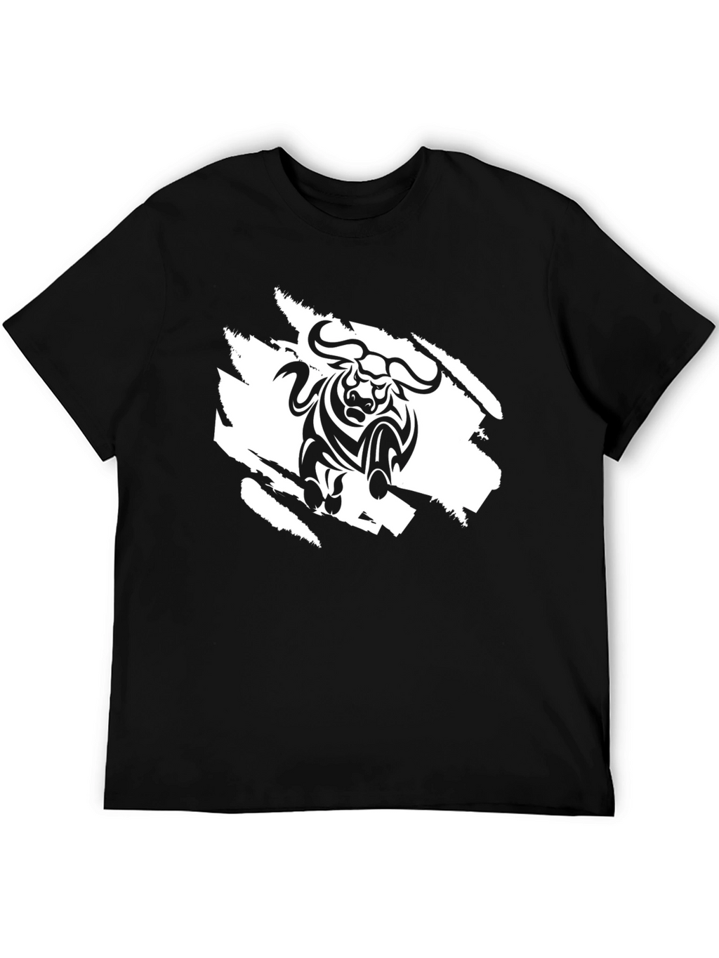 Bold Bull Graphic Tee - Black Cotton Comfort