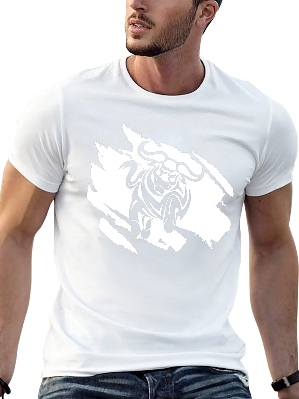 Bold Bull Graphic Tee - Black Cotton Comfort