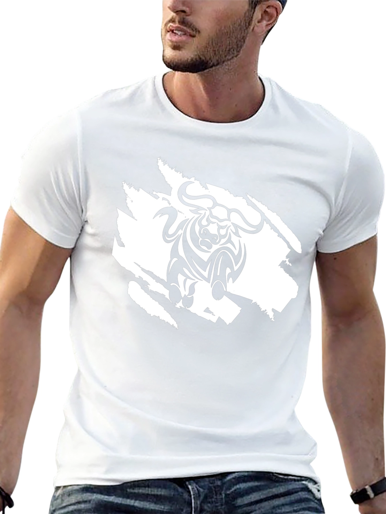 Bold Bull Graphic Tee - Black Cotton Comfort