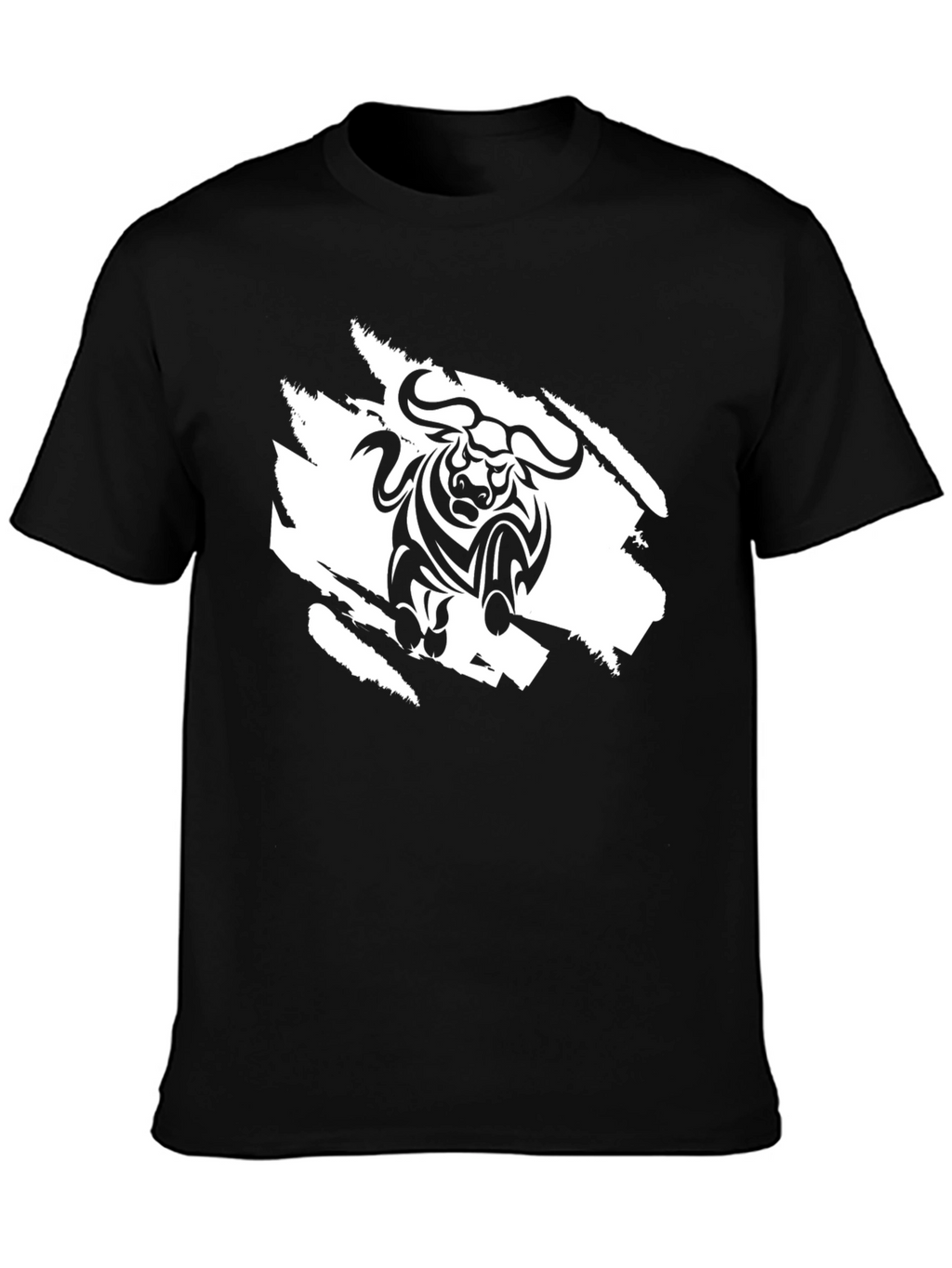Bold Bull Graphic Tee - Black Cotton Comfort