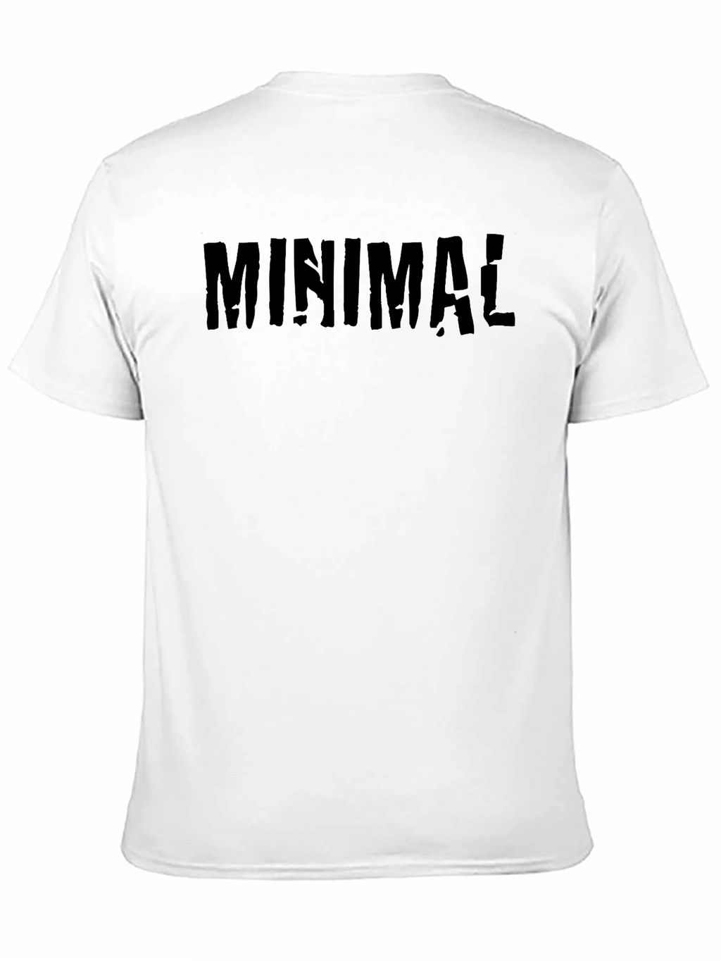Minimalist Black T-Shirt with Distressed Text Print