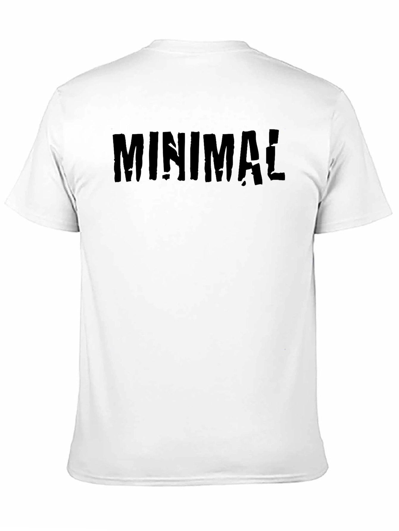 Minimalist Black T-Shirt with Distressed Text Print