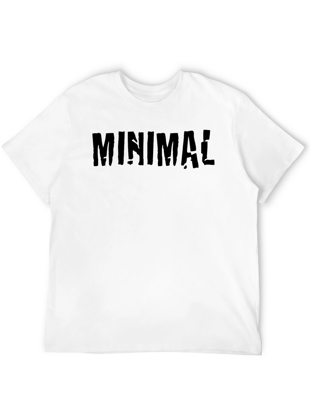 Minimalist Black T-Shirt with Distressed Text Print