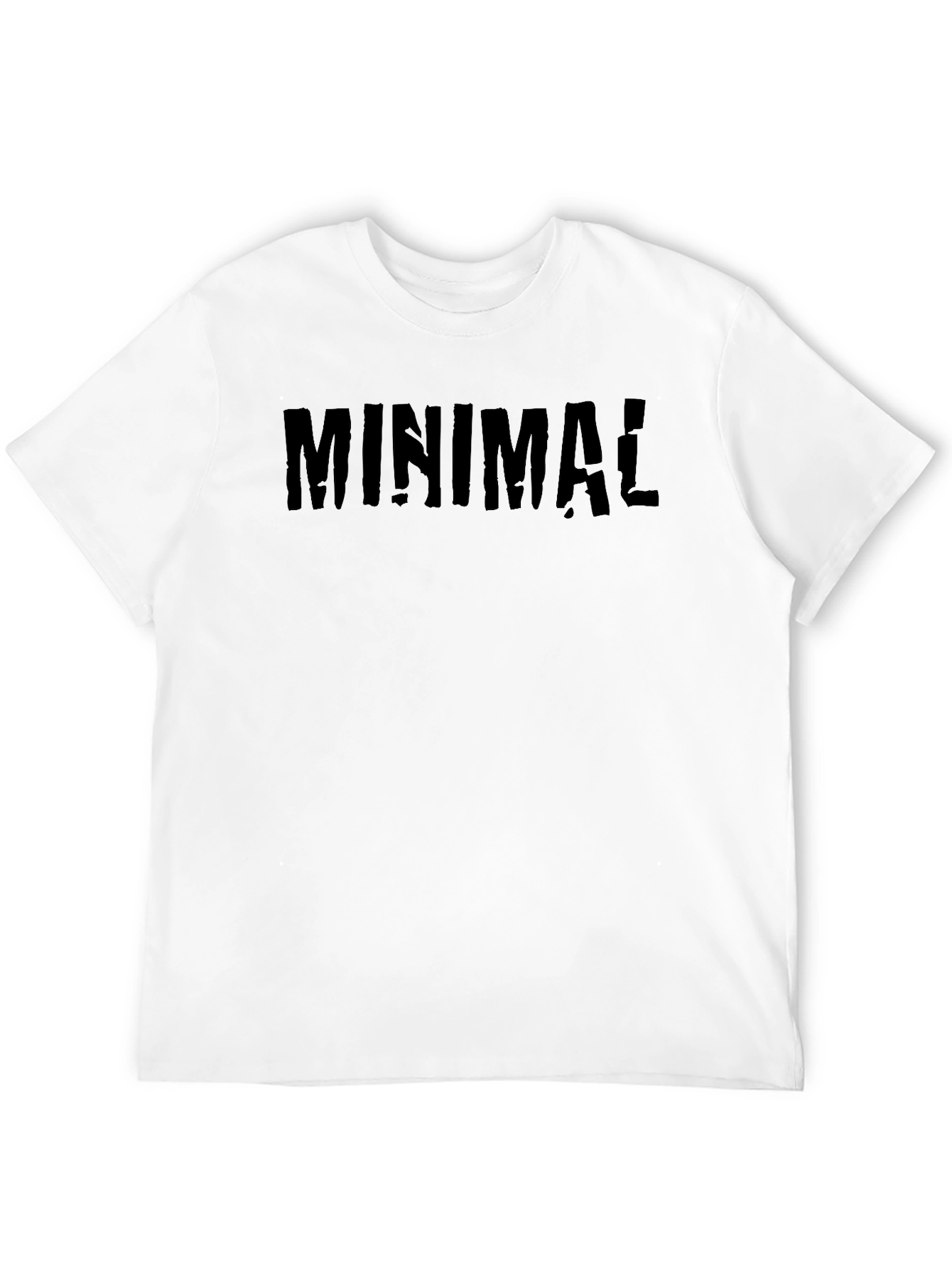 Minimalist Black T-Shirt with Distressed Text Print