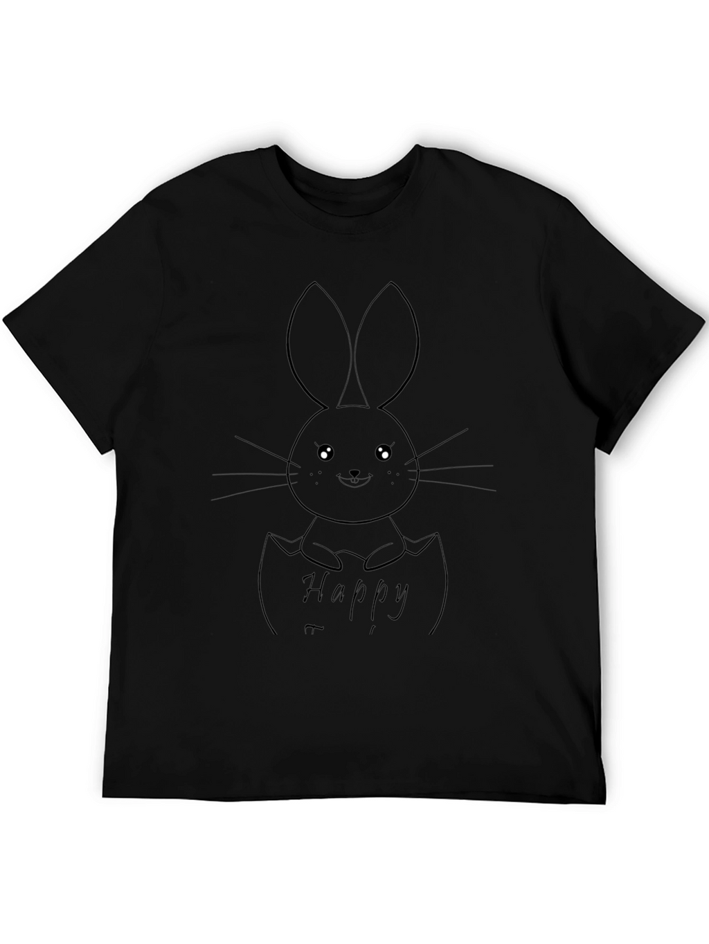 Happy Easter Bunny Egg T-Shirt - Black