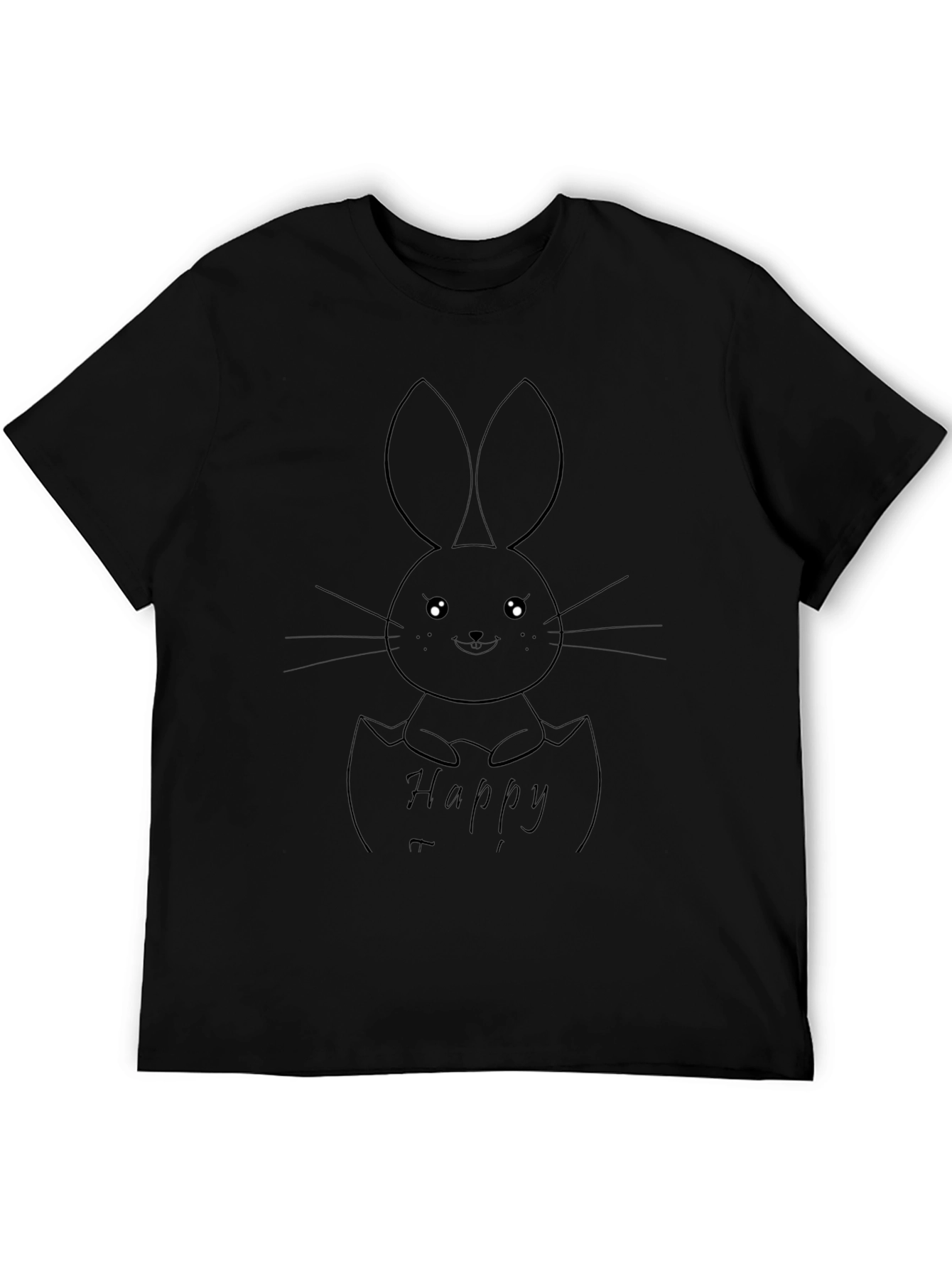 Happy Easter Bunny Egg T-Shirt - Black