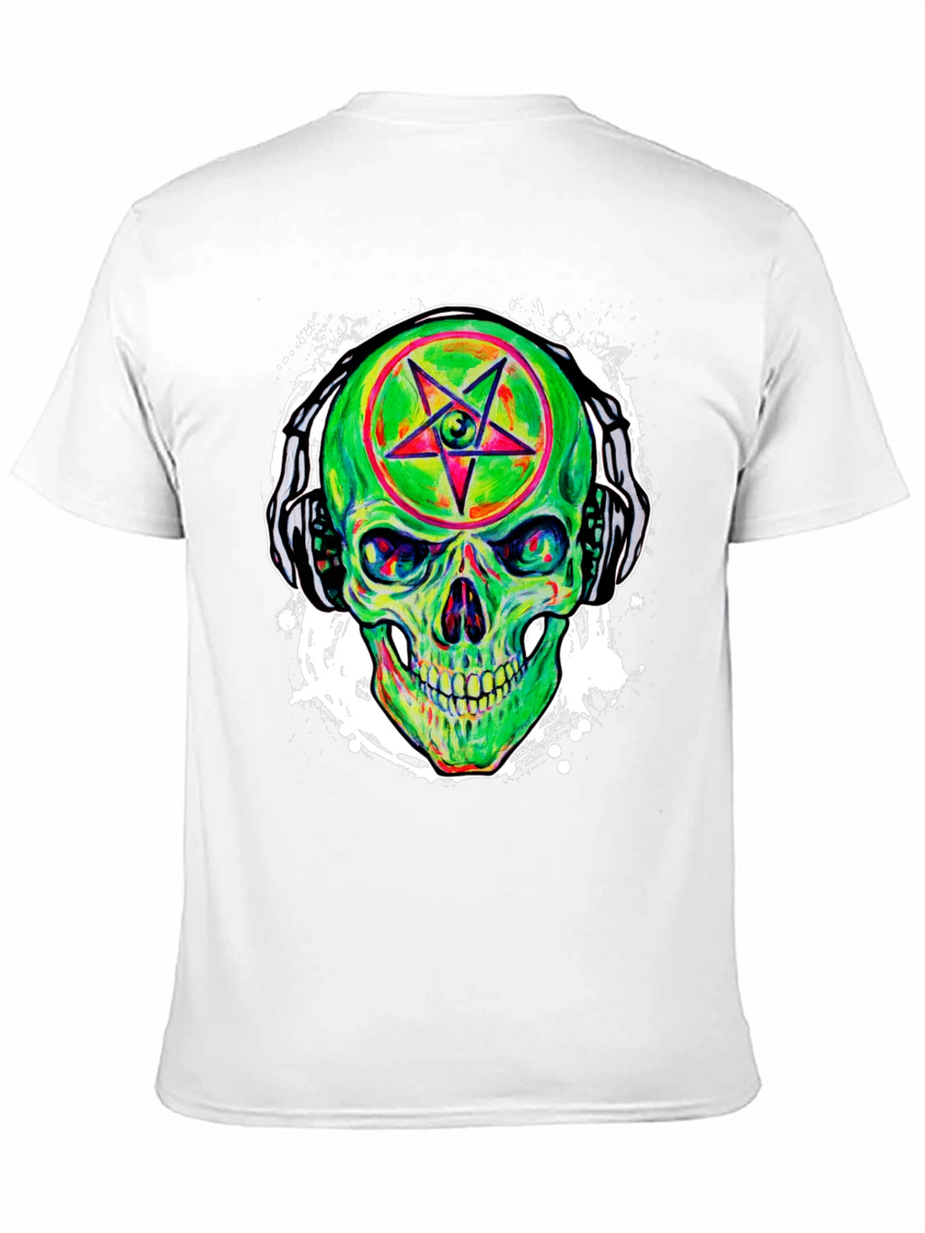 Neon Skull Headphones Graphic Tee